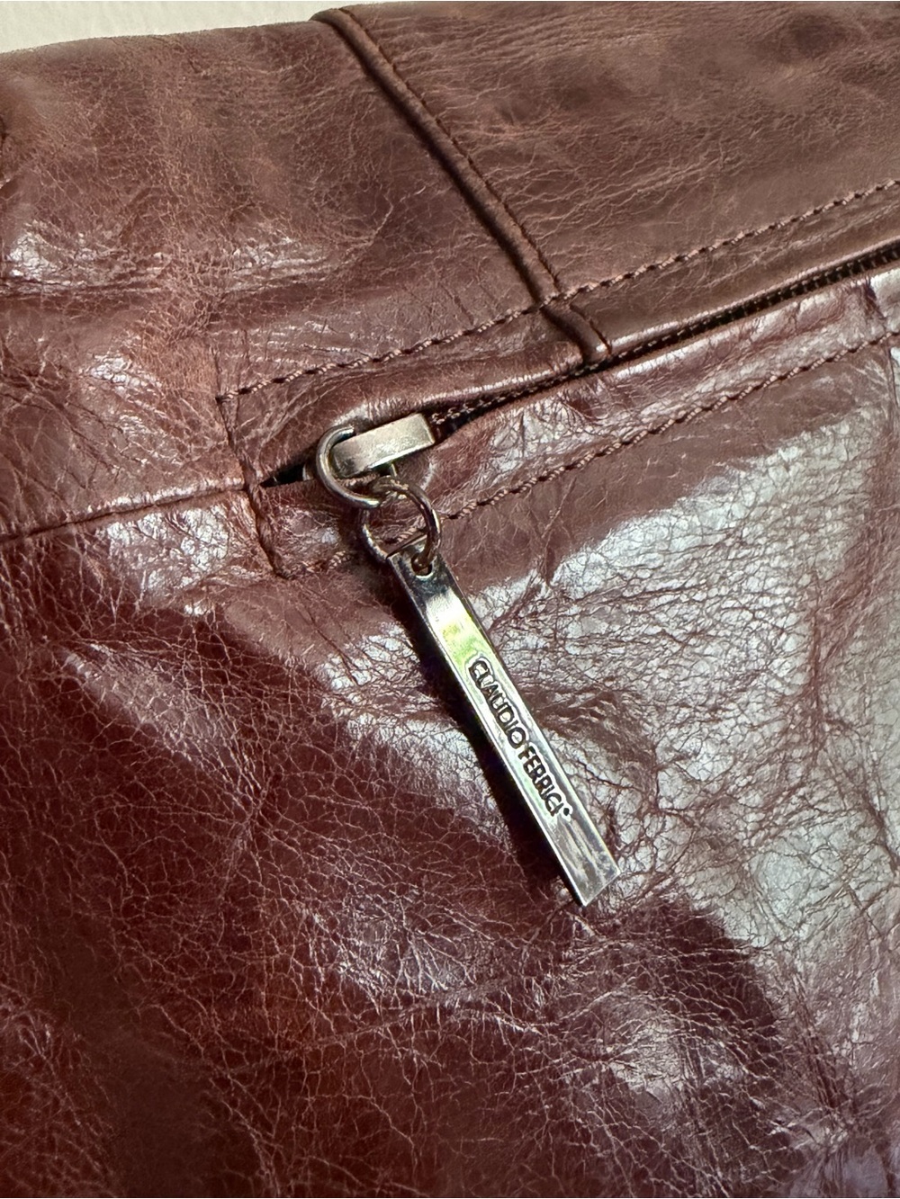 Claudio Ferrici Brown Leather Crossbody Saddle Bag - Picture 11 of 14